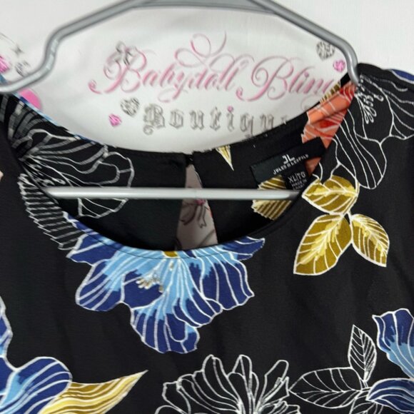 Jules & Leopold top Black Tank Top with Multicolor Floral Design flowers - Picture 4 of 6